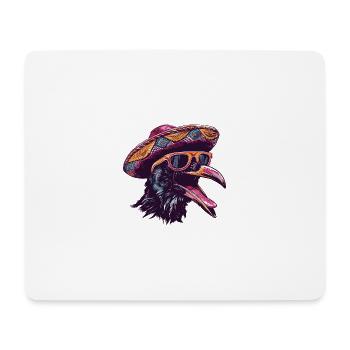 Rabe Krähe Comic Lustig Sombrero - Mousepad (Querformat) - Weiß - Vorne