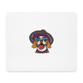 Beagle Dog Funny Sombrero - Mouse Pad (horizontal) - white - Front