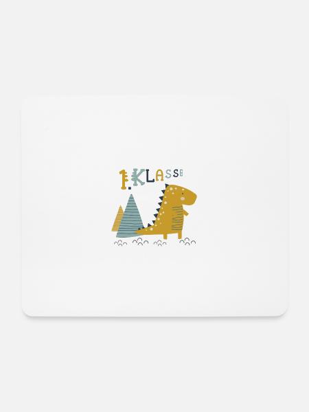 1. Klasse Scandik Dinosauerier zur Einschulung - Mousepad (Querformat) - Weiß