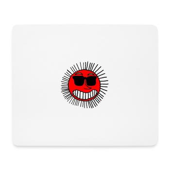 Lächelnde Sonne mit Brille - Mousepad (Querformat) - Weiß - Vorne