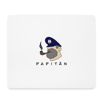 Papitän – Captain Dad T-Shirt - Mousepad (Querformat) - Weiß - Vorne