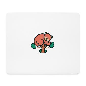 Schlafender Bär auf einem Baum - Mousepad (Querformat) - Weiß - Vorne