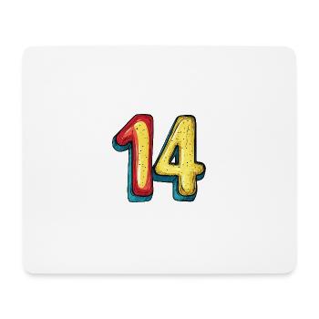 14 Zahl symbol - Mousepad (Querformat) - Weiß - Vorne