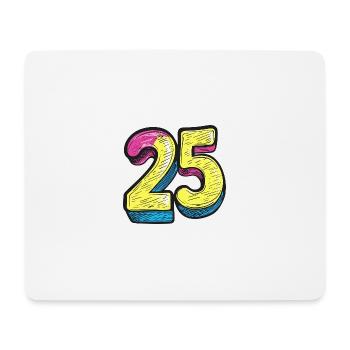 25 Zahl symbol - Mousepad (Querformat) - Weiß - Vorne