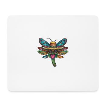Dragonfly Funny Sombrero - Mouse Pad (horizontal) - white - Front