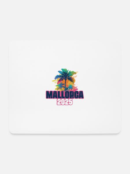 Mallorca 2025 Urlaub Palmen - Mousepad (Querformat) - Weiß