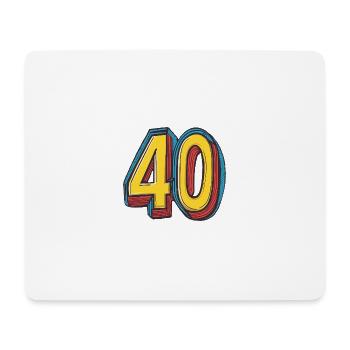 40 Zahl symbol - Mousepad (Querformat) - Weiß - Vorne