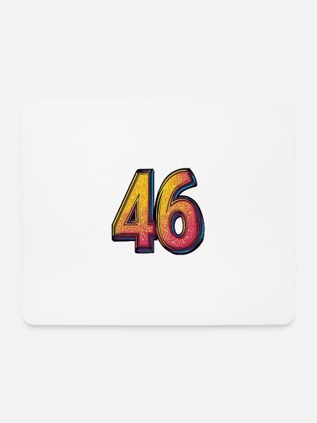 46 Zahl symbol - Mousepad (Querformat) - Weiß