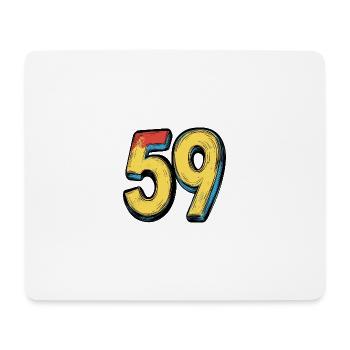 59 Zahl Symbol - Mousepad (Querformat) - Weiß - Vorne