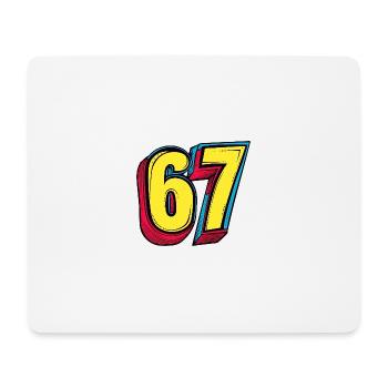 67 Number Symbol - Mouse Pad (horizontal) - white - Front