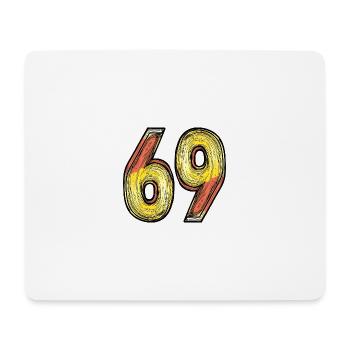 69 Zahl Symbol - Mousepad (Querformat) - Weiß - Vorne