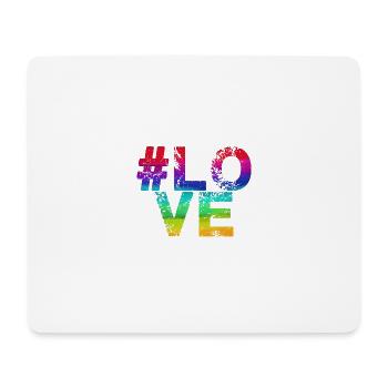 lovve,bunt,regenbogen,love,lgbt,hashtag - Mousepad (Querformat) - Weiß - Vorne