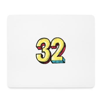 32 Number symbol - Mouse Pad (horizontal) - white - Front