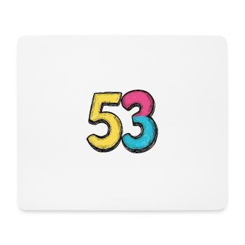 53 Zahl Symbol - Mousepad (Querformat) - Weiß - Vorne