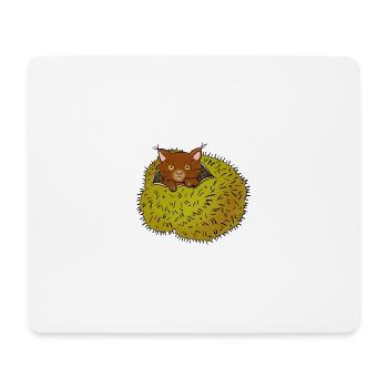 Chat-taigne - Tapis de souris (format paysage) - blanc - Devant