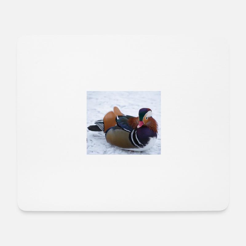 Mandarinente - Mousepad (Querformat) - Weiß