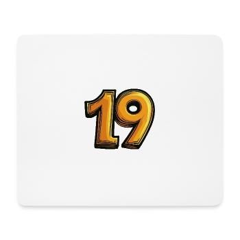 19 Zahl symbol - Mousepad (Querformat) - Weiß - Vorne