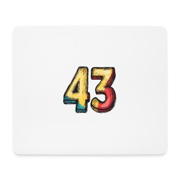 43 Number symbol - Mouse Pad (horizontal) - white - Front