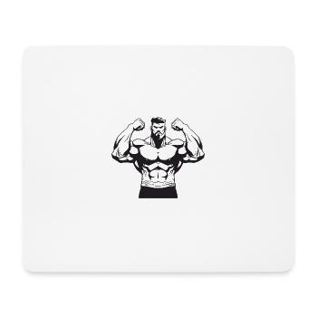 Bodybuilder Fitness Muscles - Mouse Pad (horizontal) - white - Front