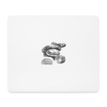 Steine - Mousepad (Querformat) - Weiß - Vorne