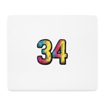 34 Symbole numérique - Tapis de souris (format paysage) - blanc - Devant