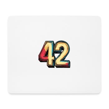 42 Zahl symbol - Mousepad (Querformat) - Weiß - Vorne
