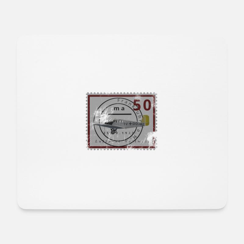 Historische Briefmarke der Luftfahrt, phantasie - Mousepad (Querformat) - Weiß