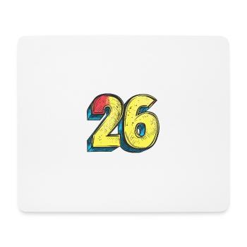 26 Zahl symbol - Mousepad (Querformat) - Weiß - Vorne