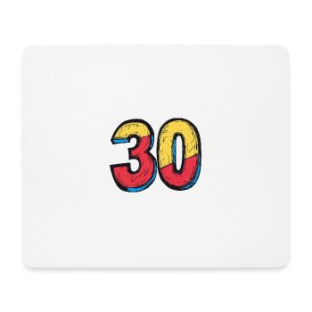 30 Number symbol - Mouse Pad (horizontal) - white - Front