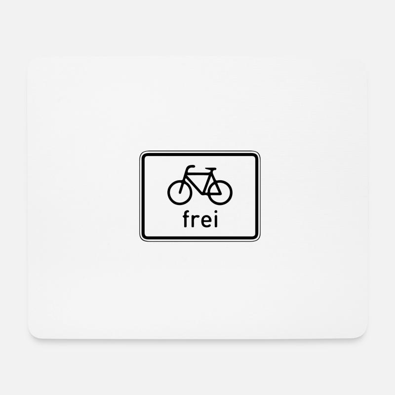 fahrrad frei - Mousepad (Querformat) - Weiß