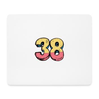 38 Symbole numérique - Tapis de souris (format paysage) - blanc - Devant