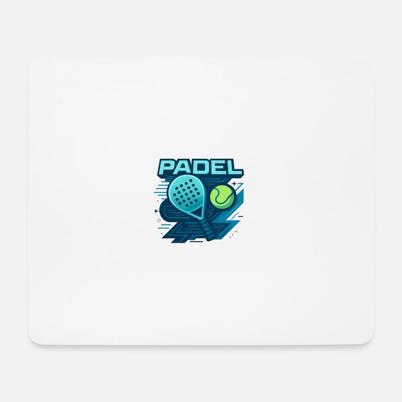 Padel Logo Schläger Ball Dynamik - Mousepad (Querformat) - Weiß