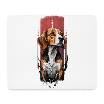 Inquisitive Companion: Beagle Portrait - Mouse Pad (horizontal) - white - Front