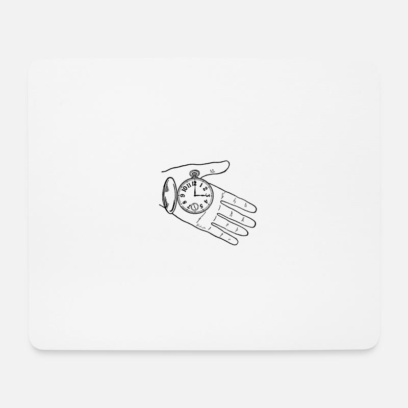 Hand mit Taschenuhr - Mousepad (Querformat) - Weiß