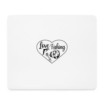 Love Fishing MEILLEUR HOBBY PÊCHE ANGELR FUN - Tapis de souris (format paysage) - blanc - Devant