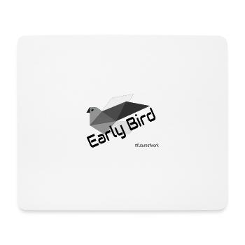 Early Bird Grau - Mousepad (Querformat) - Weiß - Vorne