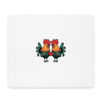 Hahn Paar Valentinstag - Mousepad (Querformat) - Weiß - Vorne