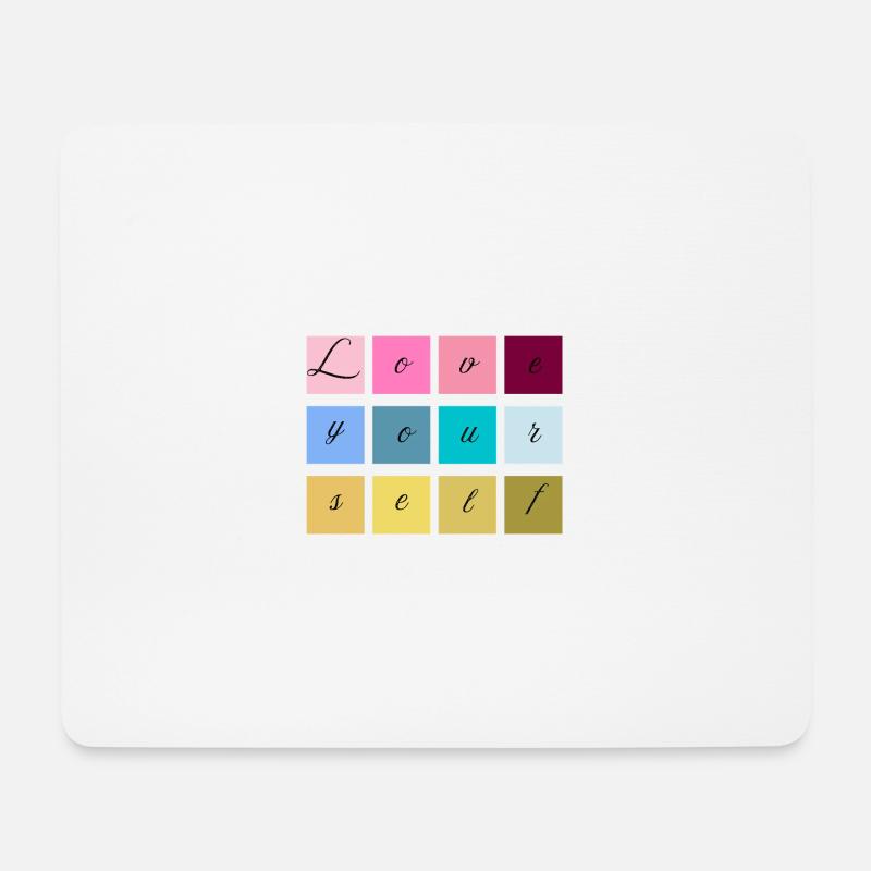 Aimez-vous en lettres pastel - Tapis de souris (format paysage) - blanc
