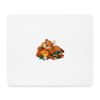 Capybara Halloween Kürbis Verspielter Stil - Mousepad (Querformat) - Weiß - Vorne