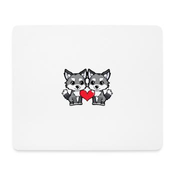 Wolf Couple Valentine's Day - Mouse Pad (horizontal) - white - Front