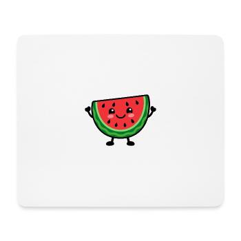 Lächelnde Wassermelonenscheibe Cheer - Mousepad (Querformat) - Weiß - Vorne