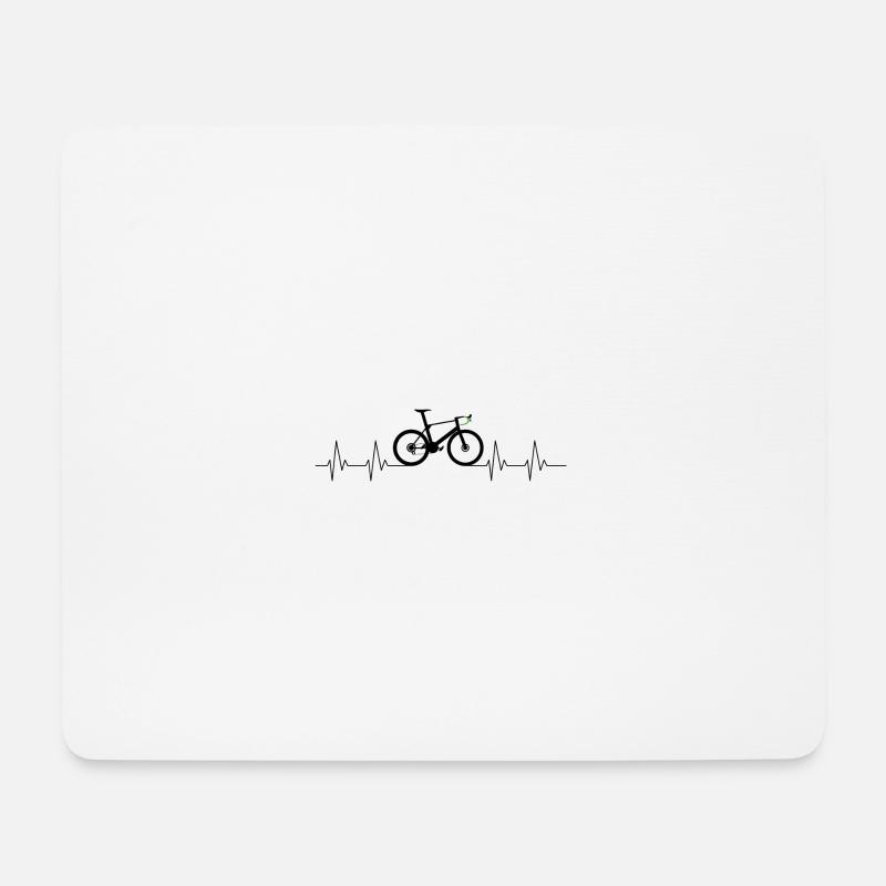 Rennrad Herzschlag - Mousepad (Querformat) - Weiß