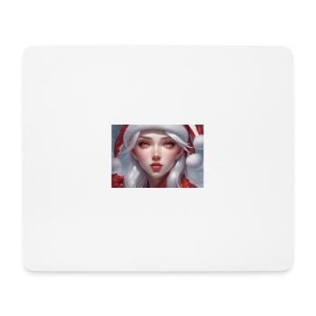 Verträumte Weihnachtsmannfrau - Mousepad (Querformat) - Weiß - Vorne