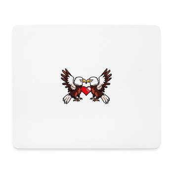Couple d’aigles Saint-Valentin - Tapis de souris (format paysage) - blanc - Devant