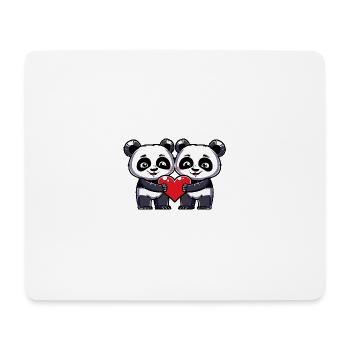 Panda Couple Saint-Valentin - Tapis de souris (format paysage) - blanc - Devant
