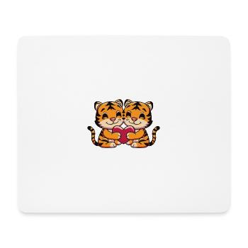 Tiger Couple Valentine's Day - Mouse Pad (horizontal) - white - Front