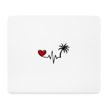 Heartbeat Palm Tree Holiday - Tapis de souris (format paysage) - blanc - Devant