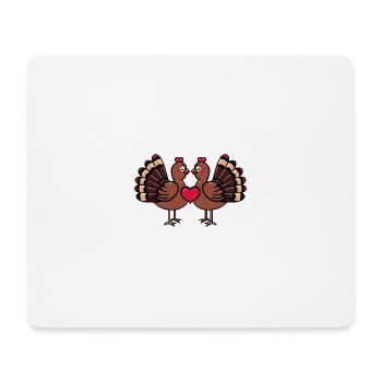 Truthahn Paar Valentinstag - Mousepad (Querformat) - Weiß - Vorne