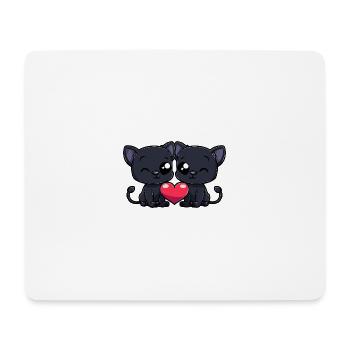 Panther Paar Verliebt Valentinstag - Mousepad (Querformat) - Weiß - Vorne