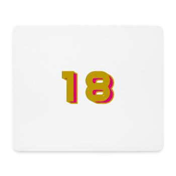 18. 18 YEARS OLD. 18th ANNIVERSARY. 18 BIRTHDAY. - Mouse Pad (horizontal) - white - Front